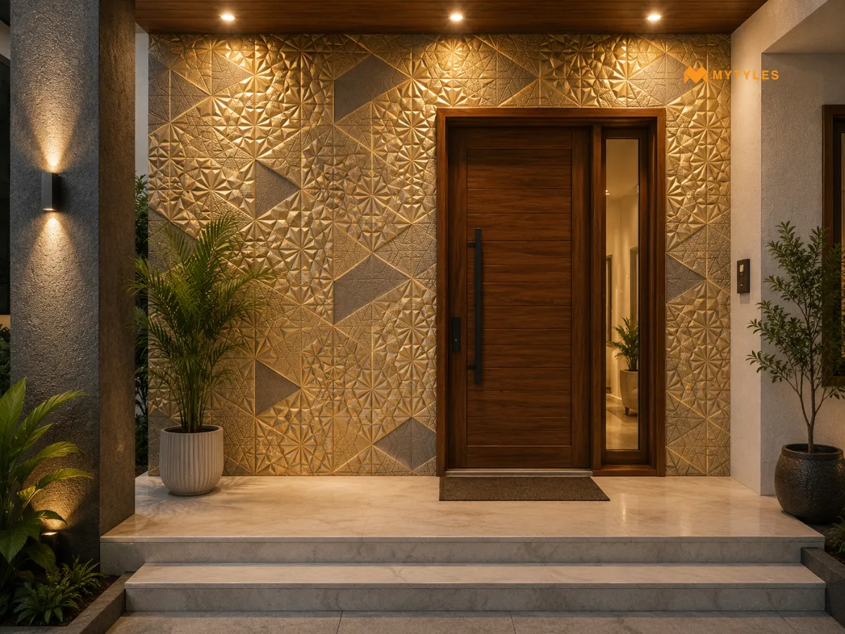 Natural Stone cladding in Front Entrance